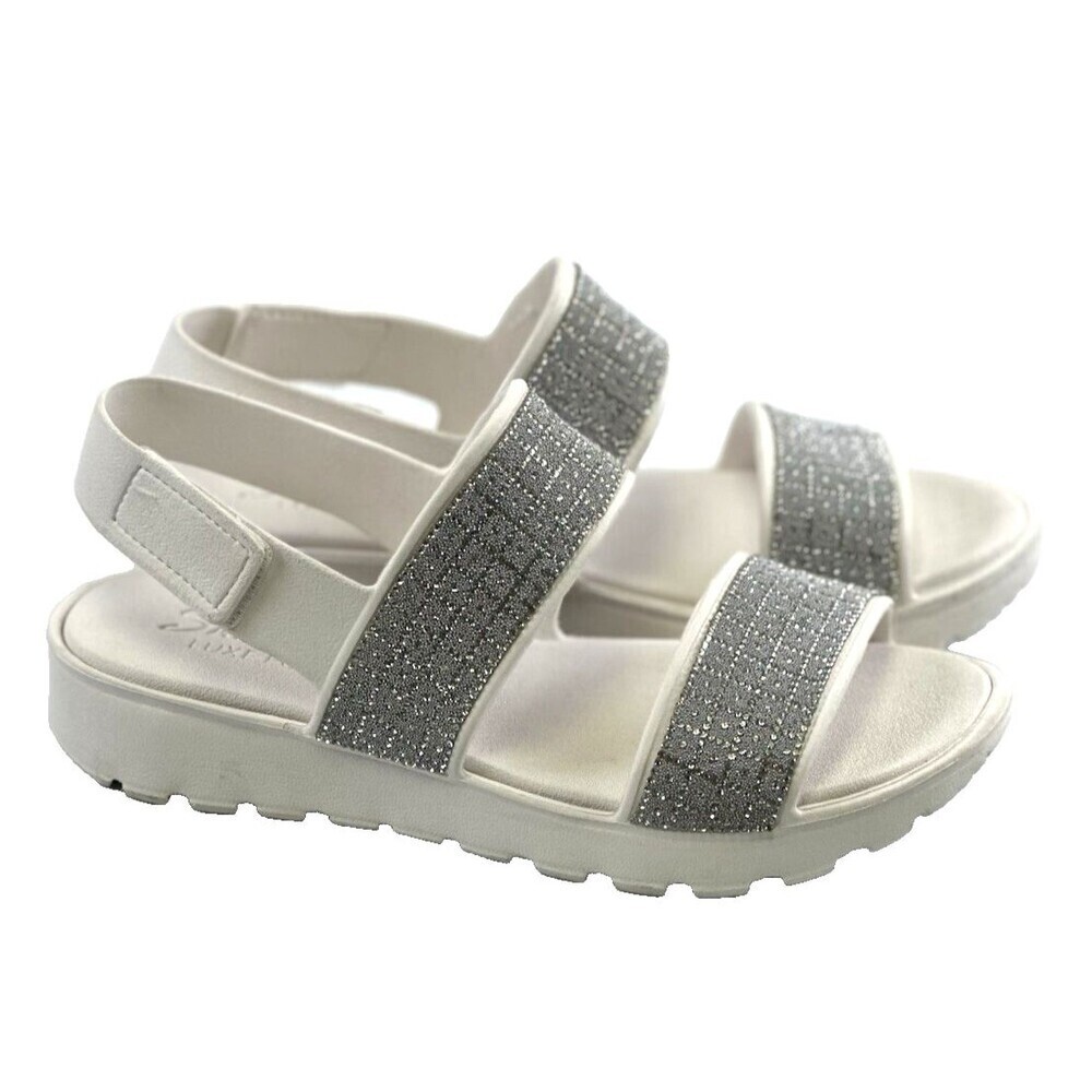 Skechers Luxe Foam Glam Vibe Sandal 111572 Foamies Rhinestone White Womens 9